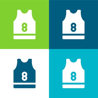 Basketball Jersey Flat four color minimal icon set clipart