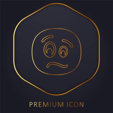 Agitated Face golden line premium logo or icon clipart