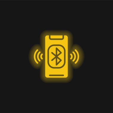 Bluetooth sarı parlak neon simgesi