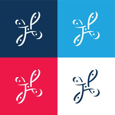 Bangalore Metro Logo blue and red four color minimal icon set clipart