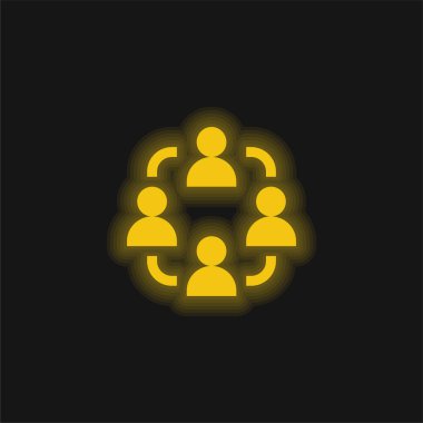 Bağ Pazarlama sarı parlak neon simgesi