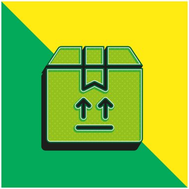 Kutu Yeşil ve Sarı Modern 3D vektör simgesi logosu