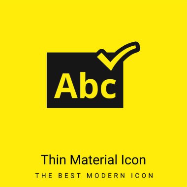 ABC Doğrulama Sembolü Asgari parlak sarı malzeme simgesi