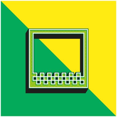 Alt Kenar Yeşil ve Sarı 3D vektör simgesi