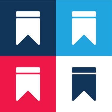 Yer imi mavi ve kırmızı dört renk en az simge kümesi