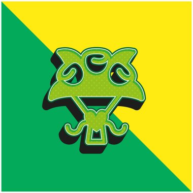 Buket Yeşil ve sarı modern 3D vektör simgesi logosu