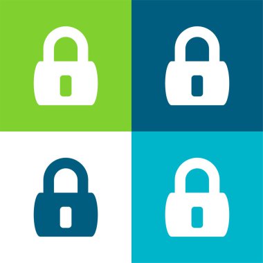 Bloklanmış Asma Kilit Düz Renk en az simge seti