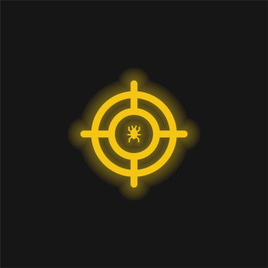 Antivirüs sarı parlayan neon simgesi