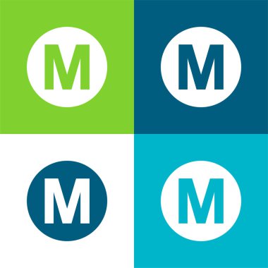 Baltimore Metro Logo Symbol Flat four color minimal icon set clipart