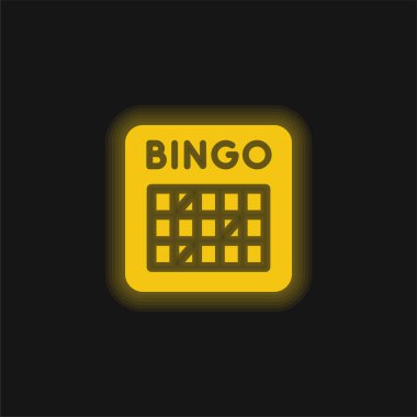 Bingo sarı parlak neon simgesi