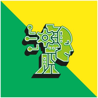 Al Green ve sarı modern 3d vektör simgesi logosu