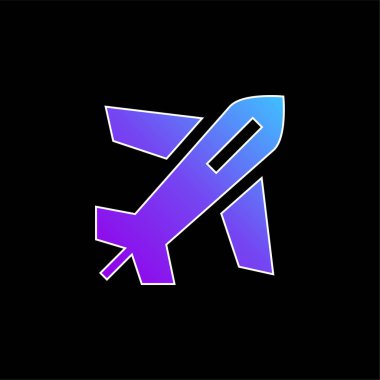 Uçak mavi gradyan vektör simgesi