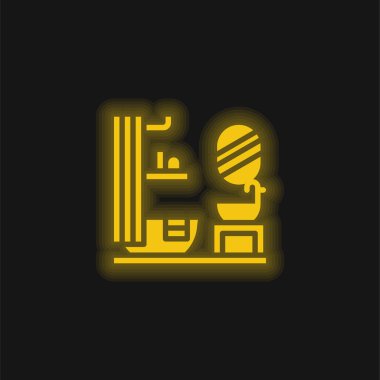 Banyo sarısı parlak neon ikonu