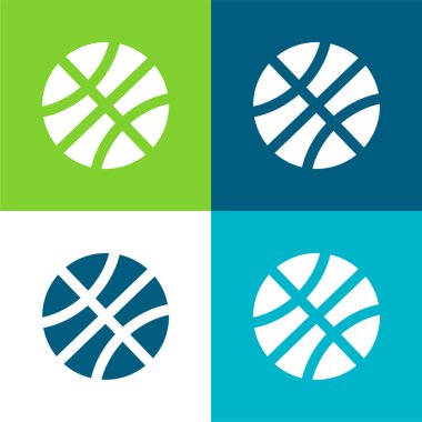 Beyzbol Yuvarlak Topu Düz 4 renk en az simge kümesi