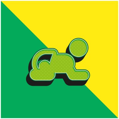 Baby Green and yellow modern 3d vector icon logo vector