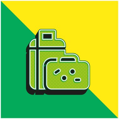 Bagaj Yeşil ve Sarı modern 3d vektör simgesi logosu