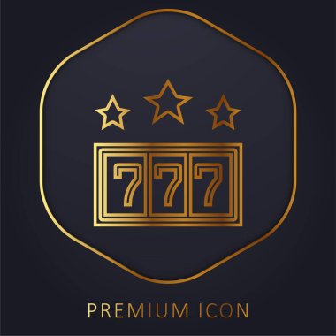 777 golden line premium logo or icon clipart