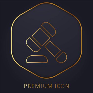 Açık arttırma altın çizgi prim logosu veya simgesi