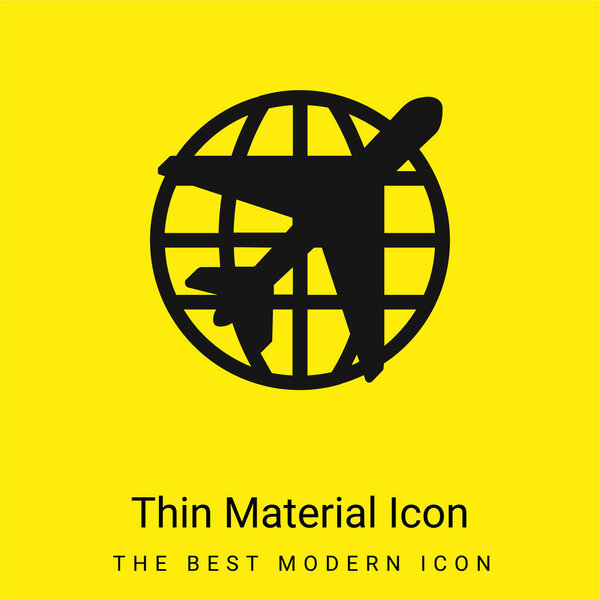 Аэропорт минимальный ярко-желтый материал значок