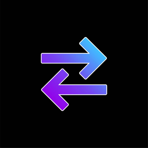 Arrows Couple To Opposite Directions blue gradient vector icon