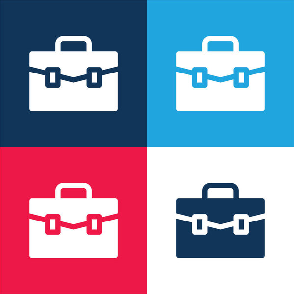 Короткий синий и красный четыре цвета минимальный набор значков