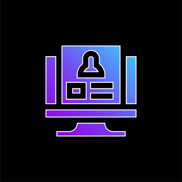 Comprobar Fondo Azul Gradiente Vector Icono — Vector de stock