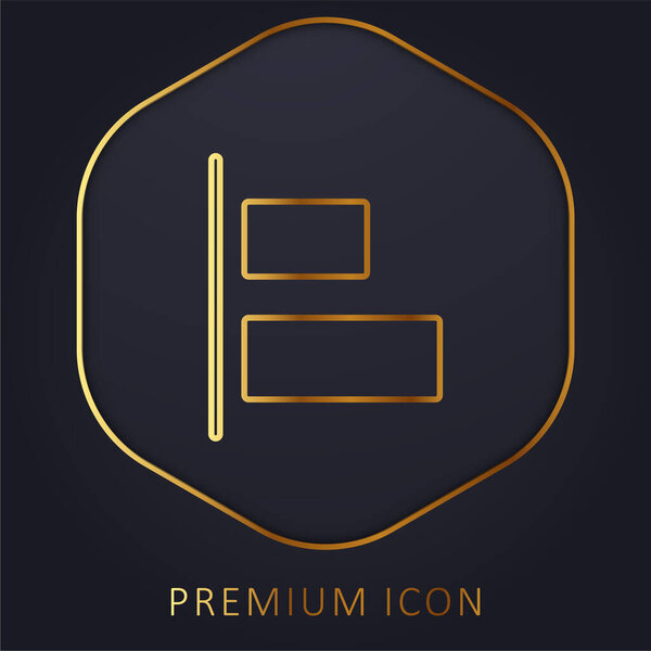 Выравнивание логотипа или значка золотой линии слева