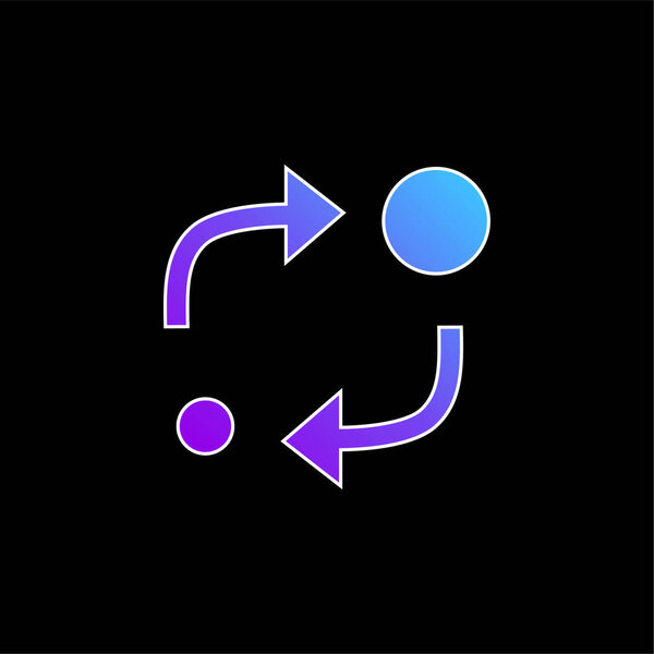 Аналитика о двух кругах с двумя стрелами между синей иконкой вектора