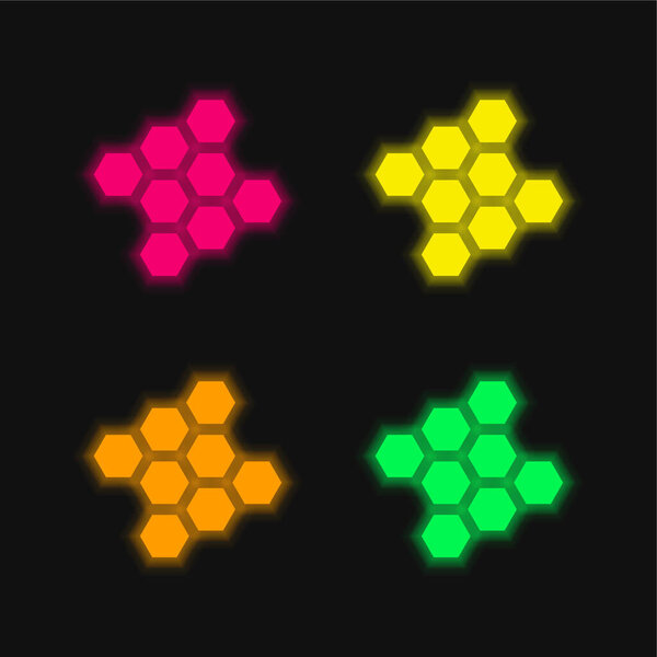 Четырехцветный неоновый вектор Бонда