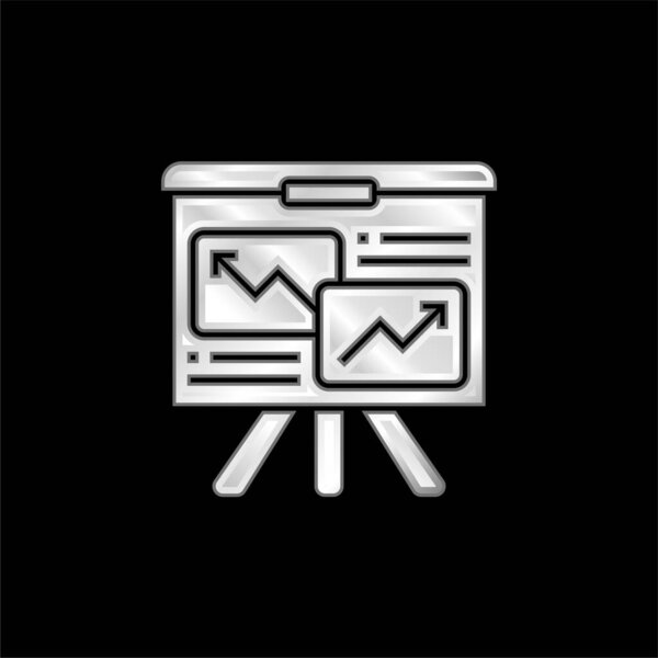 Analytics silver plated metallic icon