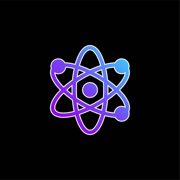 Atom blue gradient vector icon