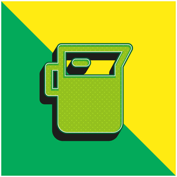 Beaker Green and yellow modern 3d vector icon logo