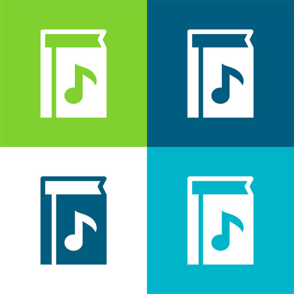 Четырехцветный минимальный набор значков Book Of Music