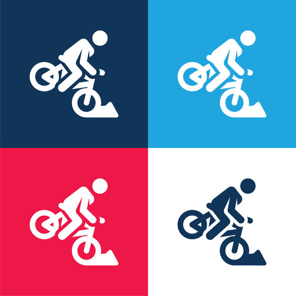 Авария синий и красный четыре цвета минимальный набор значков