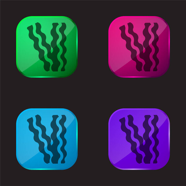 Bacon four color glass button icon
