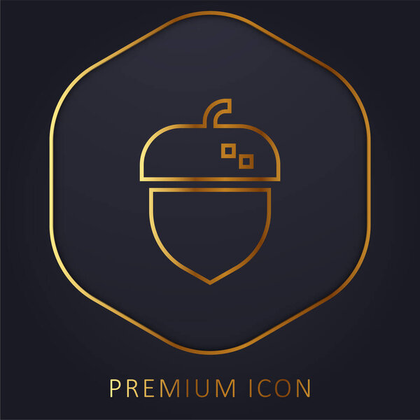 Желудь золотая линия премиум логотип или значок