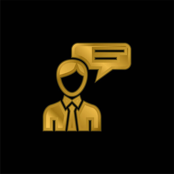 Agent gold plated metalic icon or logo vector