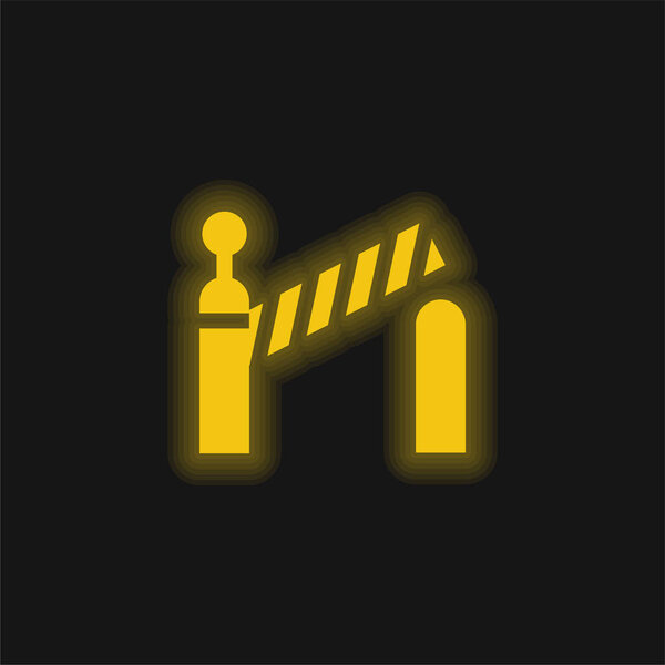 Barrier yellow glowing neon icon