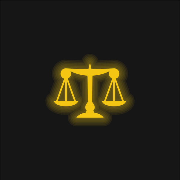 Balance yellow glowing neon icon