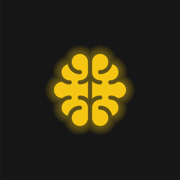 Желтый светящийся неоновый значок