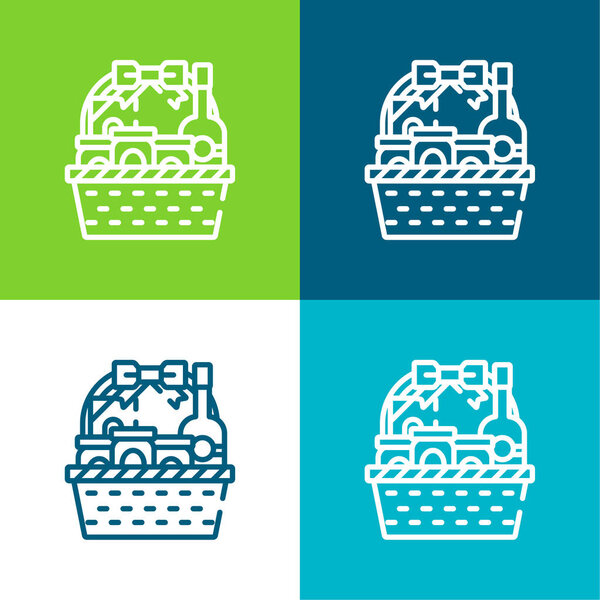 Корзина Плоские четыре цвета минимальный набор значков