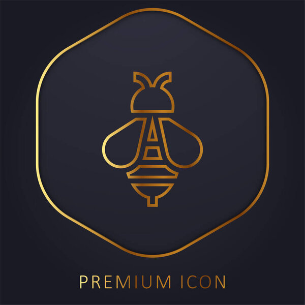 Bee golden line premium logo or icon