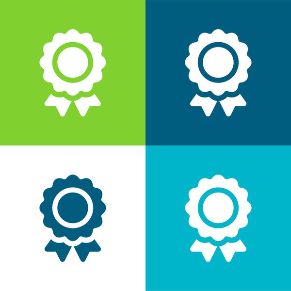 Award Flat four color minimal icon set