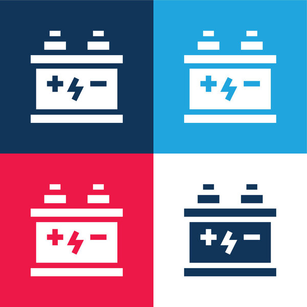 Батарея синий и красный четыре цвета минимальный набор значков