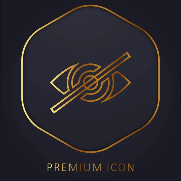 Logotipo Icono Premium Línea Oro Ciego — Archivo Imágenes Vectoriales