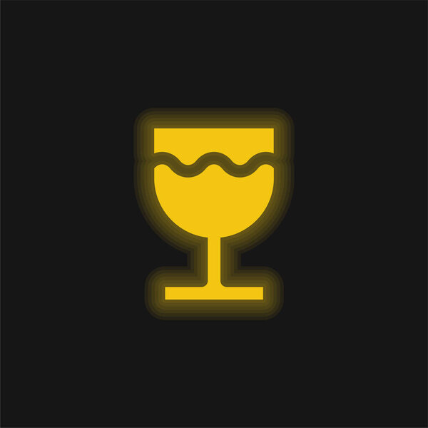 Жёлтый светящийся неоновый значок