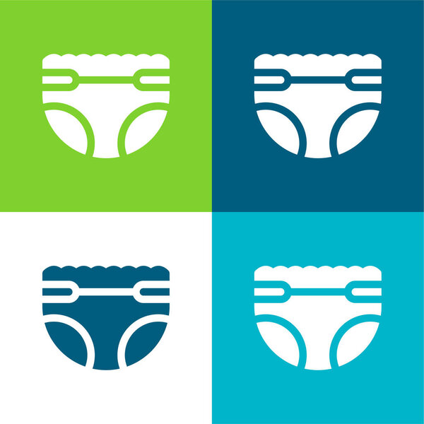 Четырехцветный минимальный набор значков для подгузников