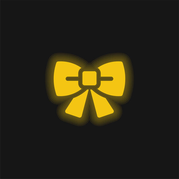 Желтый светящийся неоновый значок