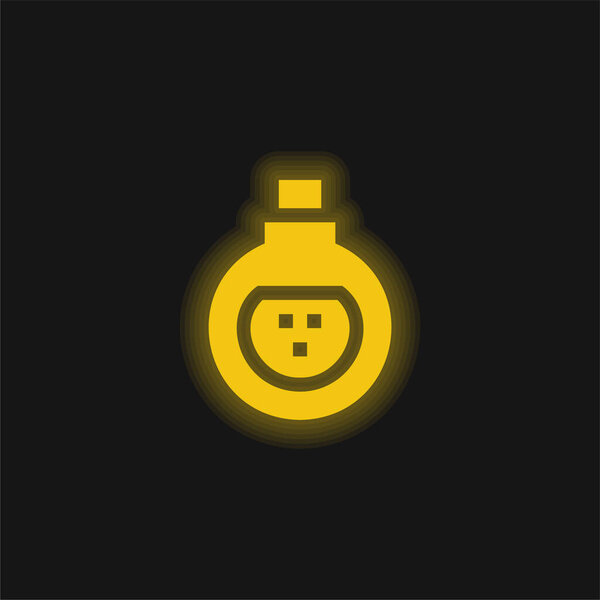 Antidote yellow glowing neon icon
