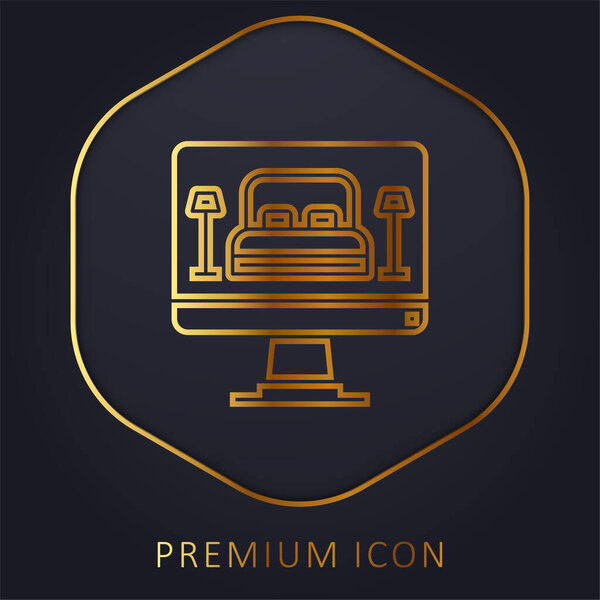 Booking golden line premium logo or icon